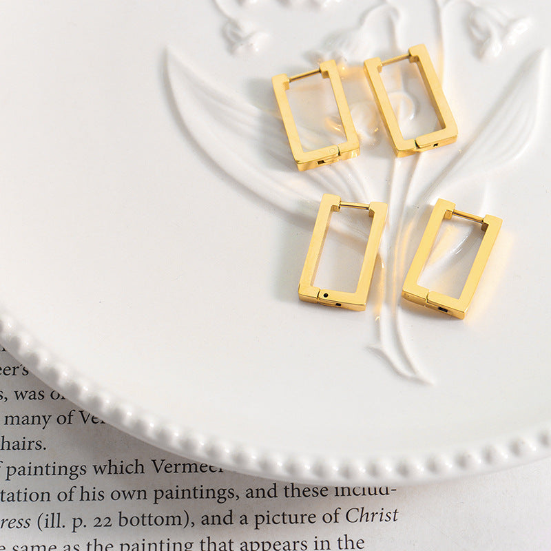 Earrings Hoops Rectangular 2 cm.