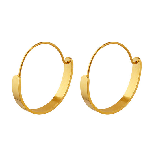 Hoop Earrings Wide 2.5 cm.