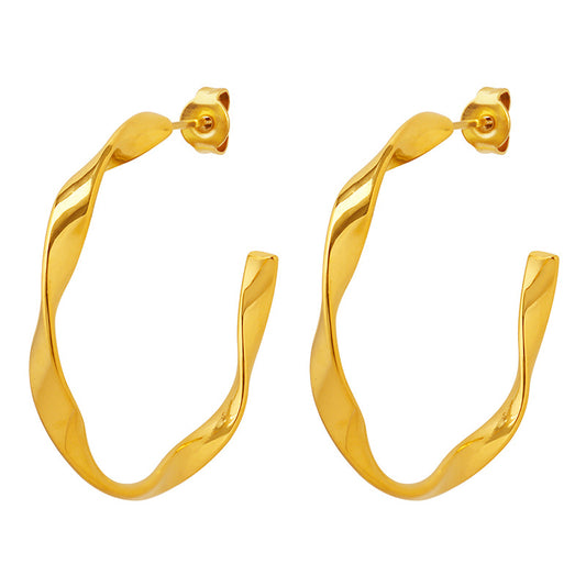 Earrings Twisted Hoops 3.5 cm.