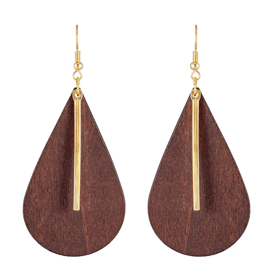Wooden Drop Earrings