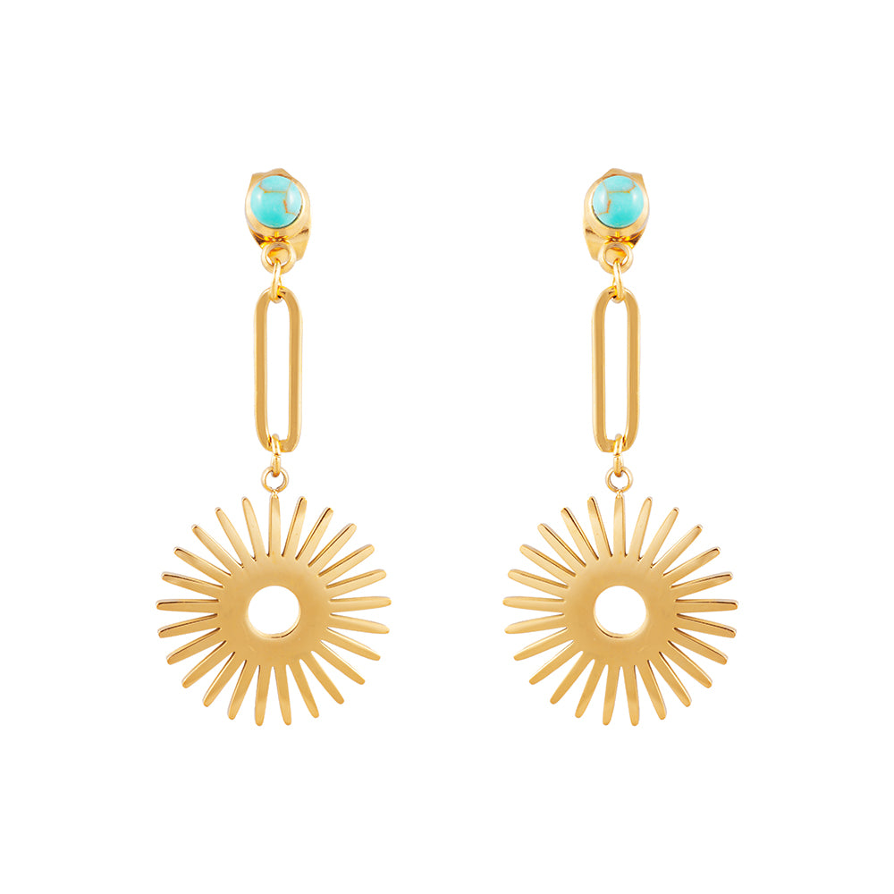 Sun Drop Earrings with Stone