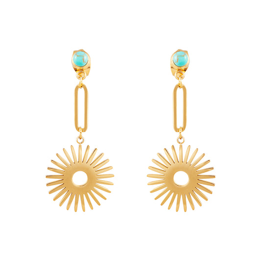 Sun Drop Earrings with Stone