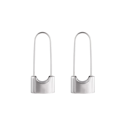 Silver Padlock Earrings