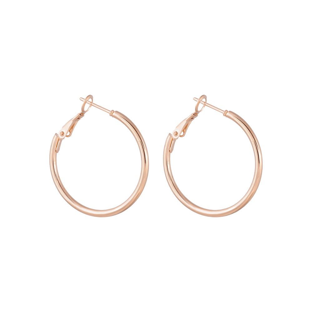 Hoop Earrings 3 cm. Rose Gold