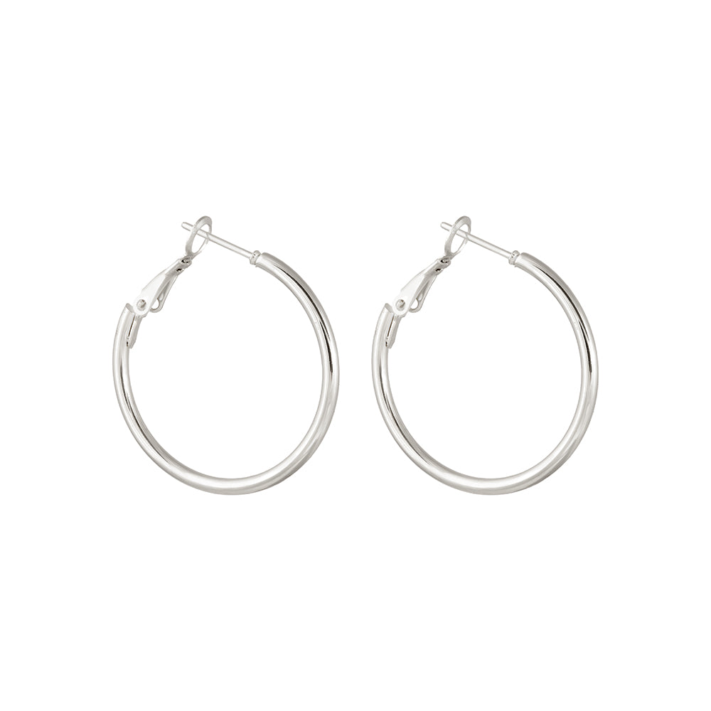 Earrings Hoops 3 cm. Silver