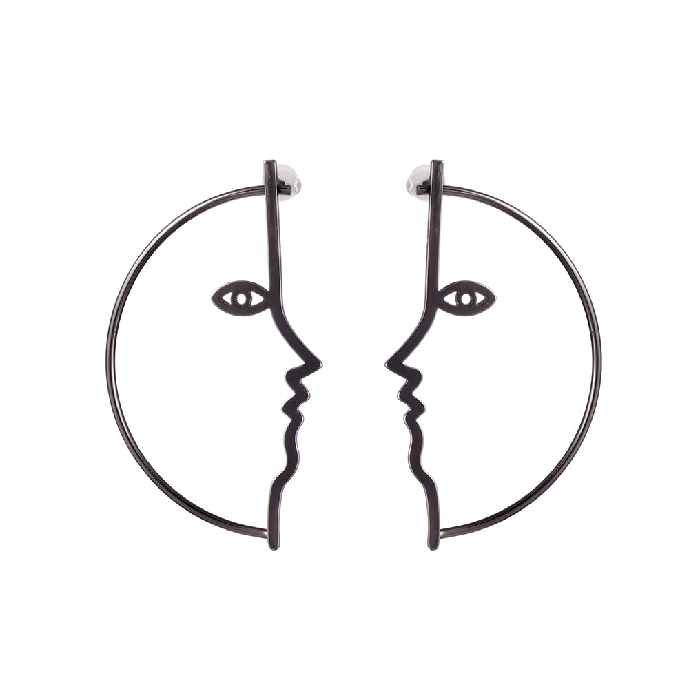 Dark Face Dangle Earrings