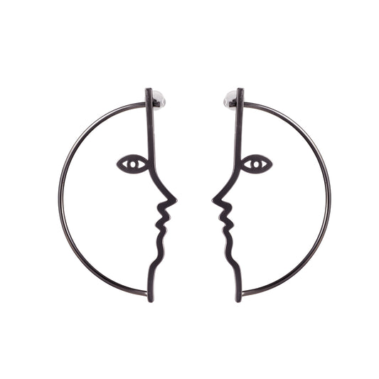 Dark Face Dangle Earrings