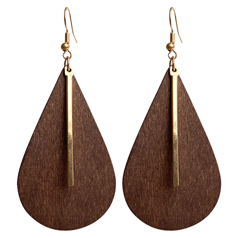 Wooden Drop Earrings