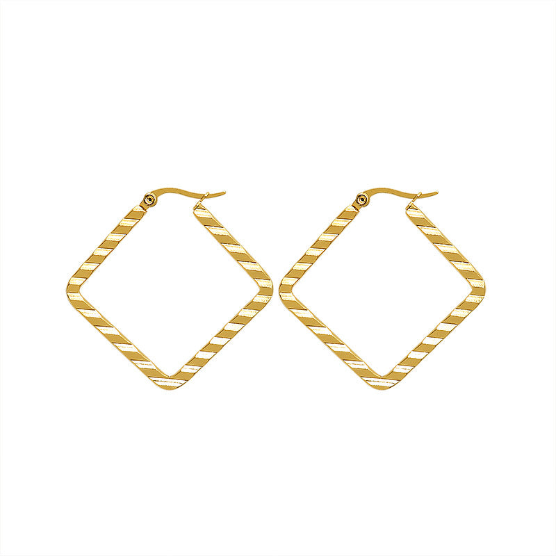 Square Hoop Earrings 4 cm.