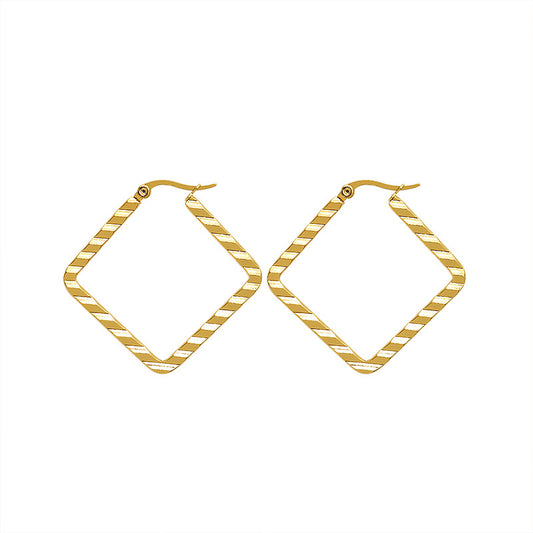 Square Hoop Earrings 4 cm.