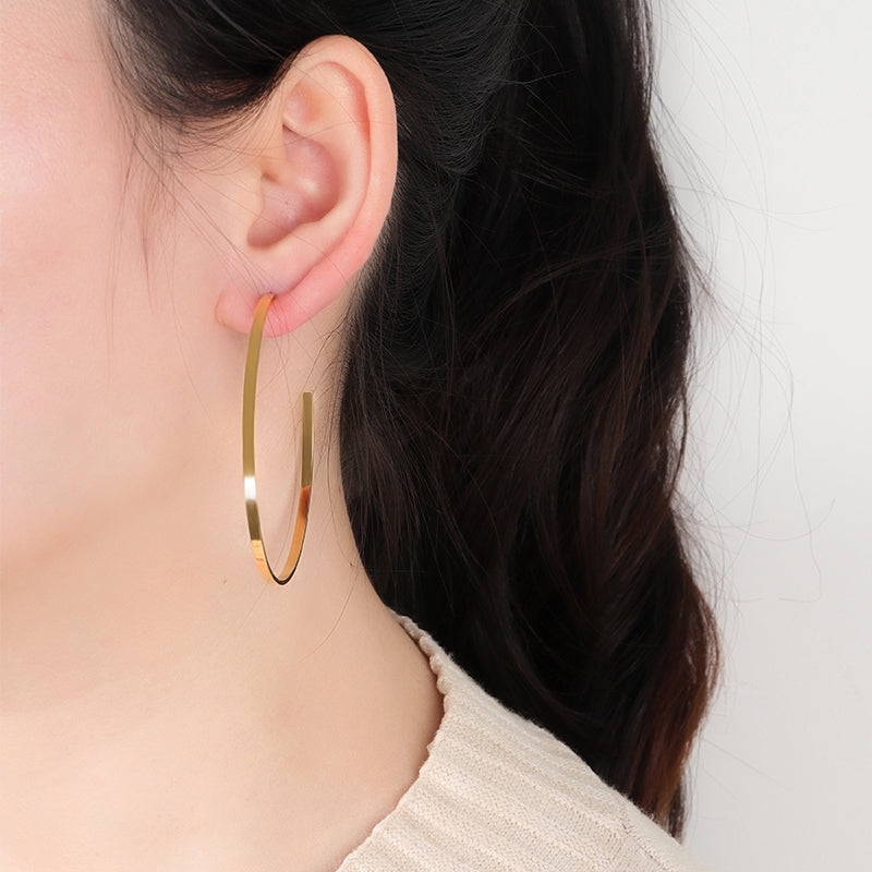 Earrings Hoops Plaque 5.5 cm.