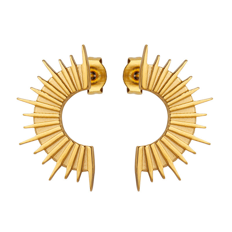 Half Sun Stud Earrings